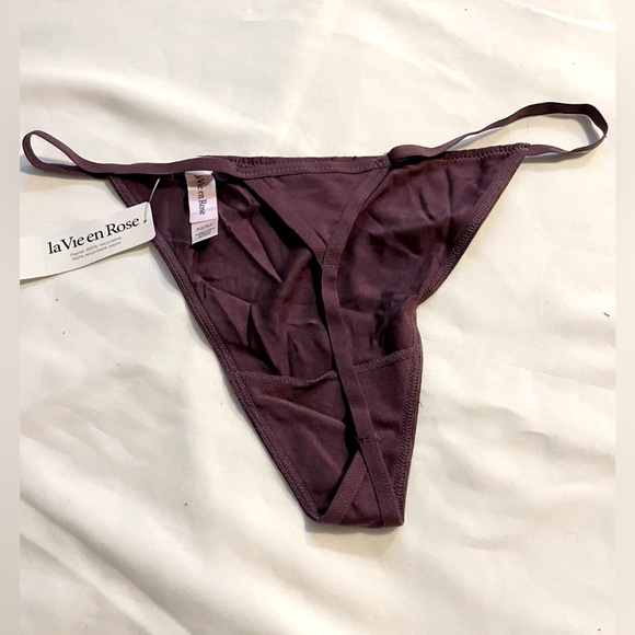 Sz M la vie en rose string panty women purple NWT - Picture 2 of 3
